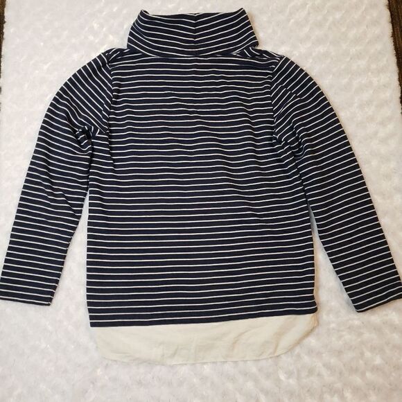 J Crew Mercantile size medium blue and white striped cowlneck sweater - Picture 1 of 5